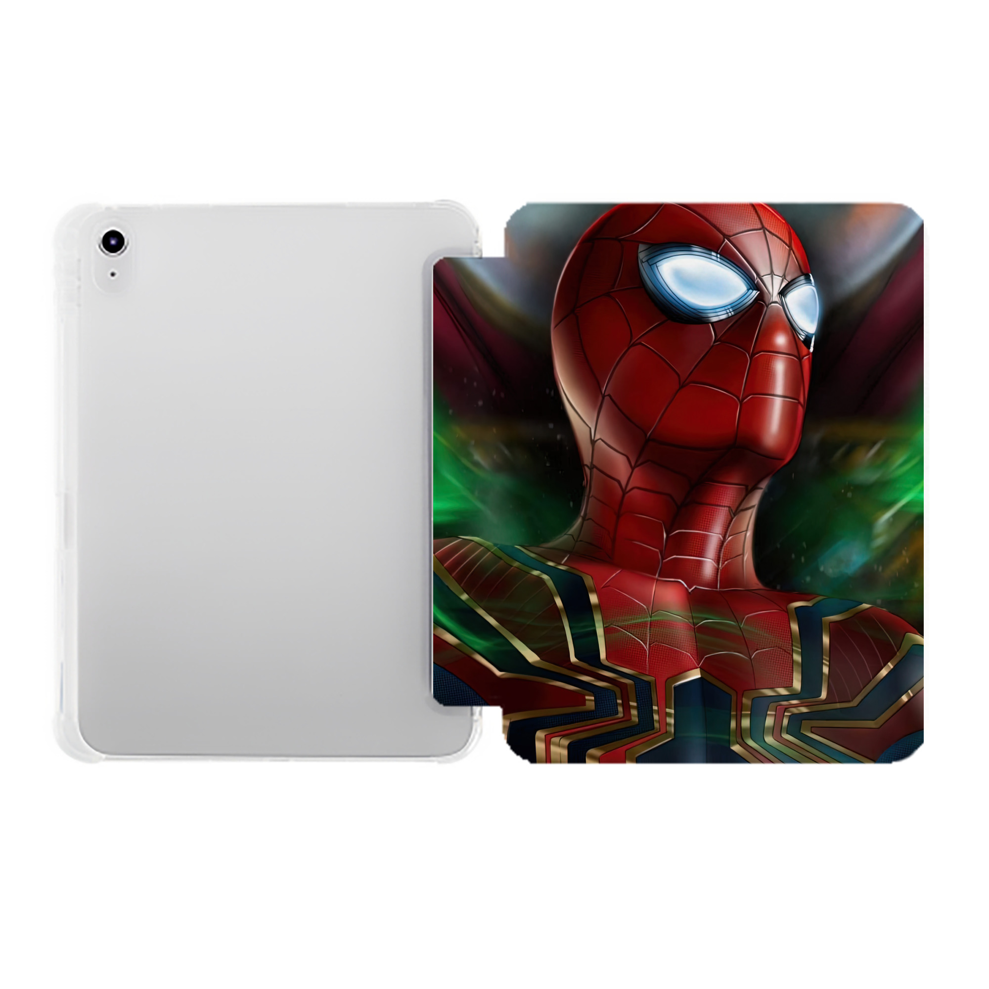 （画像用） Spider Man スパイダーマン IPad ケース ペン収納付き 三つ折りスタンド PUレザー×シリコン 対応機種9.5/10.5/10.9インチ